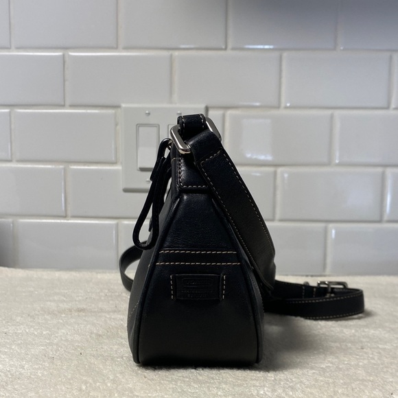 Coach Black Leather Shoulder Bag with Buckle - Picture 6 of 11